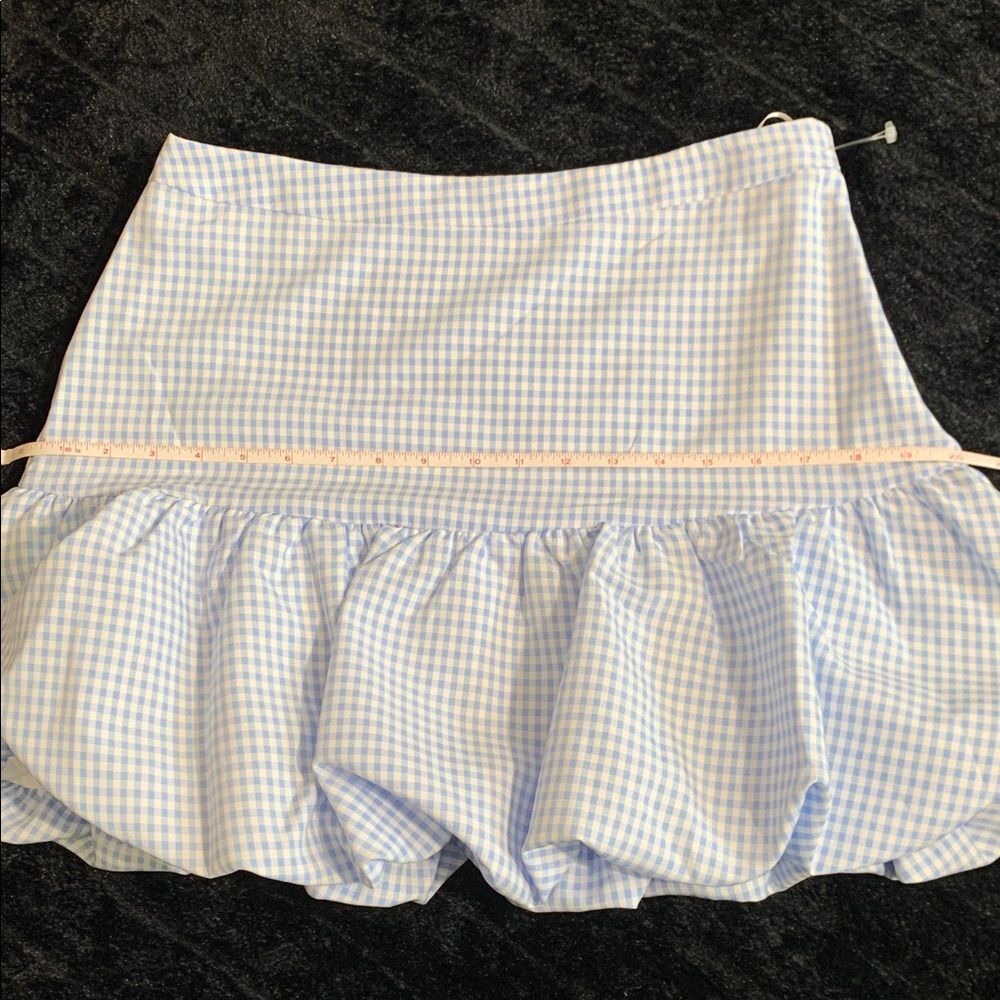 ASTR the Label Blue Gingham Bubble Hem Mini Skirt Coquette Dorothy Wizard of Oz - Picture 11 of 12